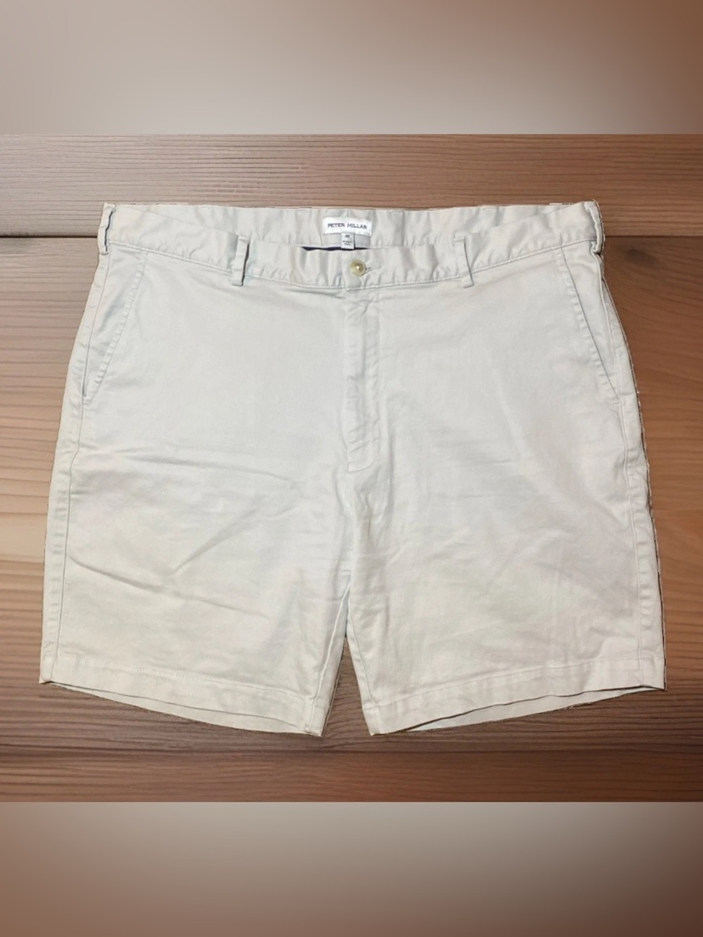 Peter Millar Pilot Twill Crown Shorts Mens Sz 38 Beige 7.5 Inseam ME0B05